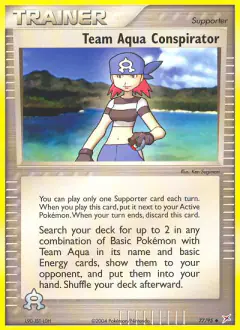 Team Aqua Conspirator card (Team Magma vs Team Aqua 77) with Team Aqua Grunt in the artwork