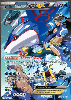 Team Aqua's Kyogre-EX card (Double Crisis 6) with Seviper in the artwork
