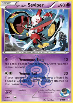 Team Aqua's Seviper card (Double Crisis 9) with Zangoose in the artwork