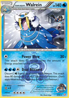 Team Aqua's Walrein card (Double Crisis 5) with Team Aqua Grunt in the artwork