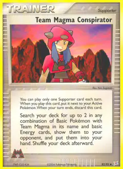 Team Magma Conspirator card (Team Magma vs Team Aqua 82) with Team Magma Grunt in the artwork