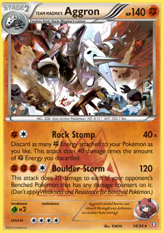 Team Magma's Aggron card (Double Crisis 14) with Team Aqua Grunt in the artwork