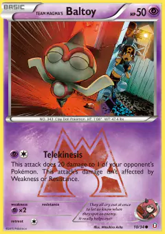 Team Magma's Baltoy card (Double Crisis 10) with Team Aqua Grunt in the artwork