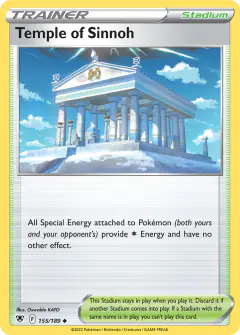 Temple of Sinnoh card (Astral Radiance 155) with Kleavor in the artwork