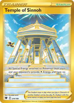 Temple of Sinnoh card (Astral Radiance 214) with Kleavor in the artwork