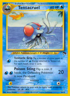 Tentacruel card (Southern Islands 10) with Dragonite in the artwork