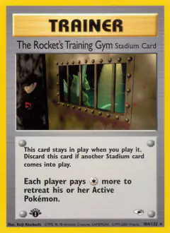 The Rocket's Training Gym card (Gym Heroes 104) with Team Rocket Grunt in the artwork