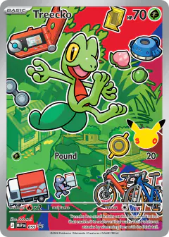Treecko card (Mega Evolution Black Star Promos 55) with Machoke in the artwork