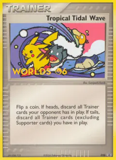 Tropical Tidal Wave card (Nintendo Black Star Promos 36) with Pikachu in the artwork