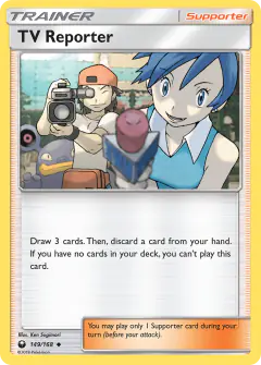 TV Reporter card (Celestial Storm 149) with Loudred in the artwork