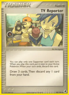 TV Reporter card (Dragon Frontiers 82) with Loudred in the artwork