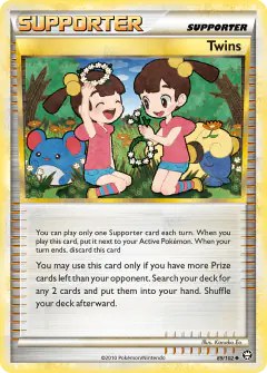 Twins card (HS—Triumphant 89) with Marill in the artwork