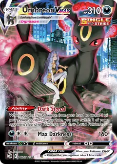 Umbreon VMAX card (Brilliant Stars Trainer Gallery TG23) with Karen in the artwork