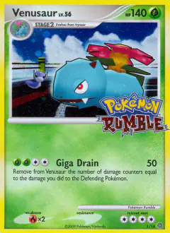 Venusaur card (Pokémon Rumble 1) with Dratini in the artwork