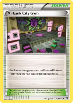 Virbank City Gym card (Plasma Storm 126) with Koffing in the artwork
