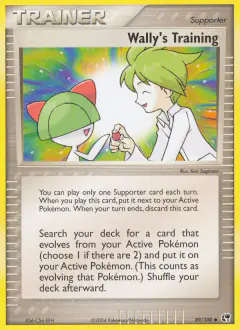 Wally's Training card (Sandstorm 89) with Ralts in the artwork