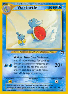 Wartortle card (Southern Islands 15) with Horsea in the artwork