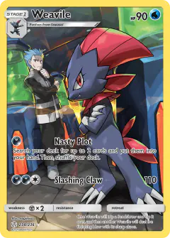 Weavile card (Cosmic Eclipse 238) with Cyrus in the artwork