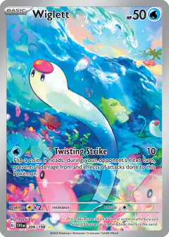 Wiglett card (Scarlet & Violet Base 206) with Shellder in the artwork