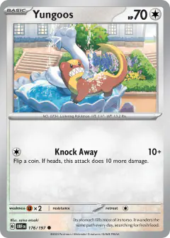Yungoos card (Obsidian Flames 176) with Dratini in the artwork