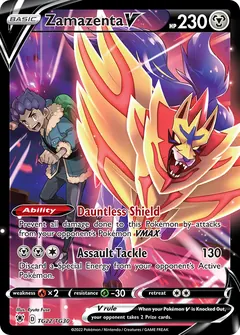 Zamazenta V card (Astral Radiance Trainer Gallery TG22) with Hop in the artwork