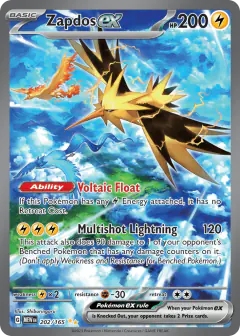 Zapdos ex card (151 202) with Moltres in the artwork